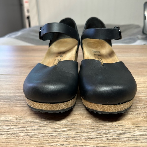 Birkenstock Papillio Mary Ring Buckle Black Leather wedge clogs Womens 6 EU 37 - Picture 6 of 13